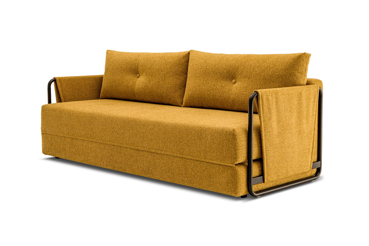 sofa bed - side view on white background