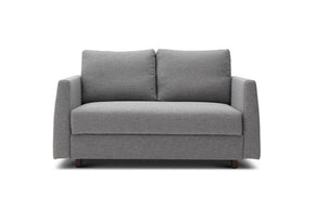 single sofa bed - front view on white background