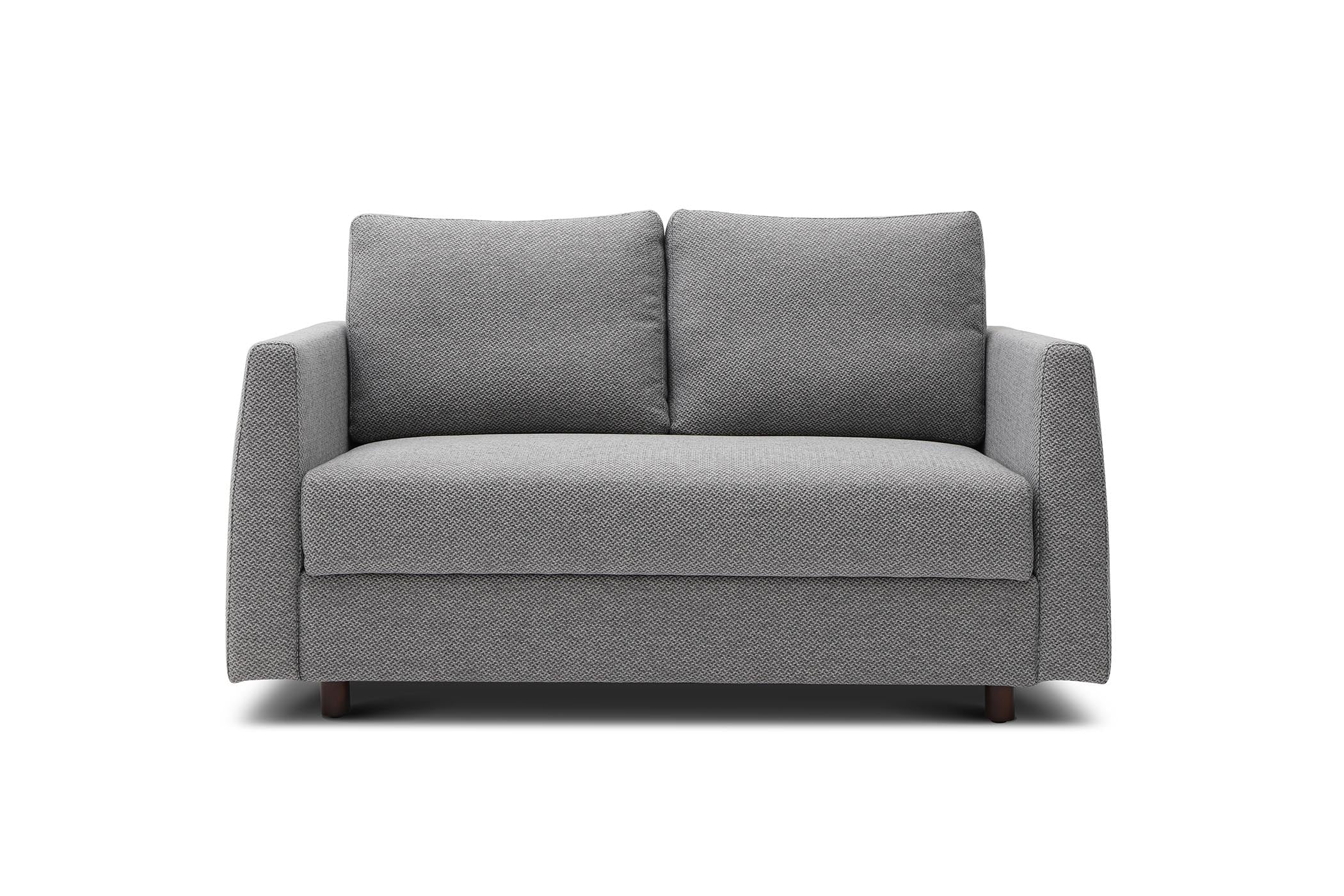 single sofa bed - front view on white background