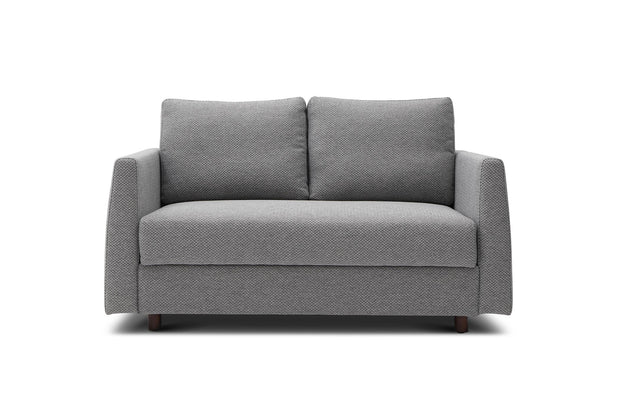 single sofa bed - front view on white background
