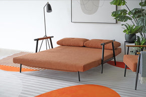 three-seater Sofa Bed converted to bed in living room