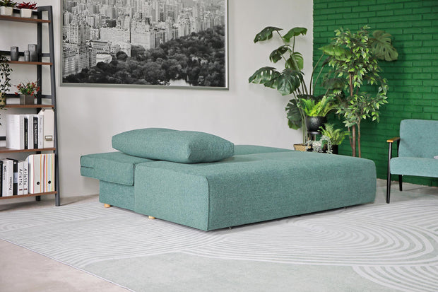 sofa bed in bed mode in living room scene