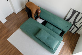 sofa bed showing storage function 