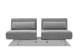 sofa bed with pulling two part - front view on white background