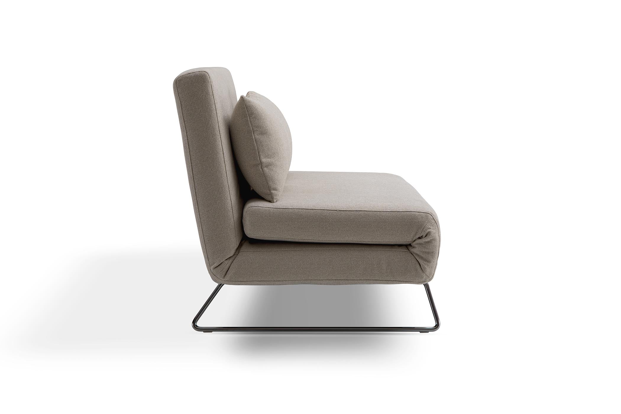 sofa bed- side view on white background