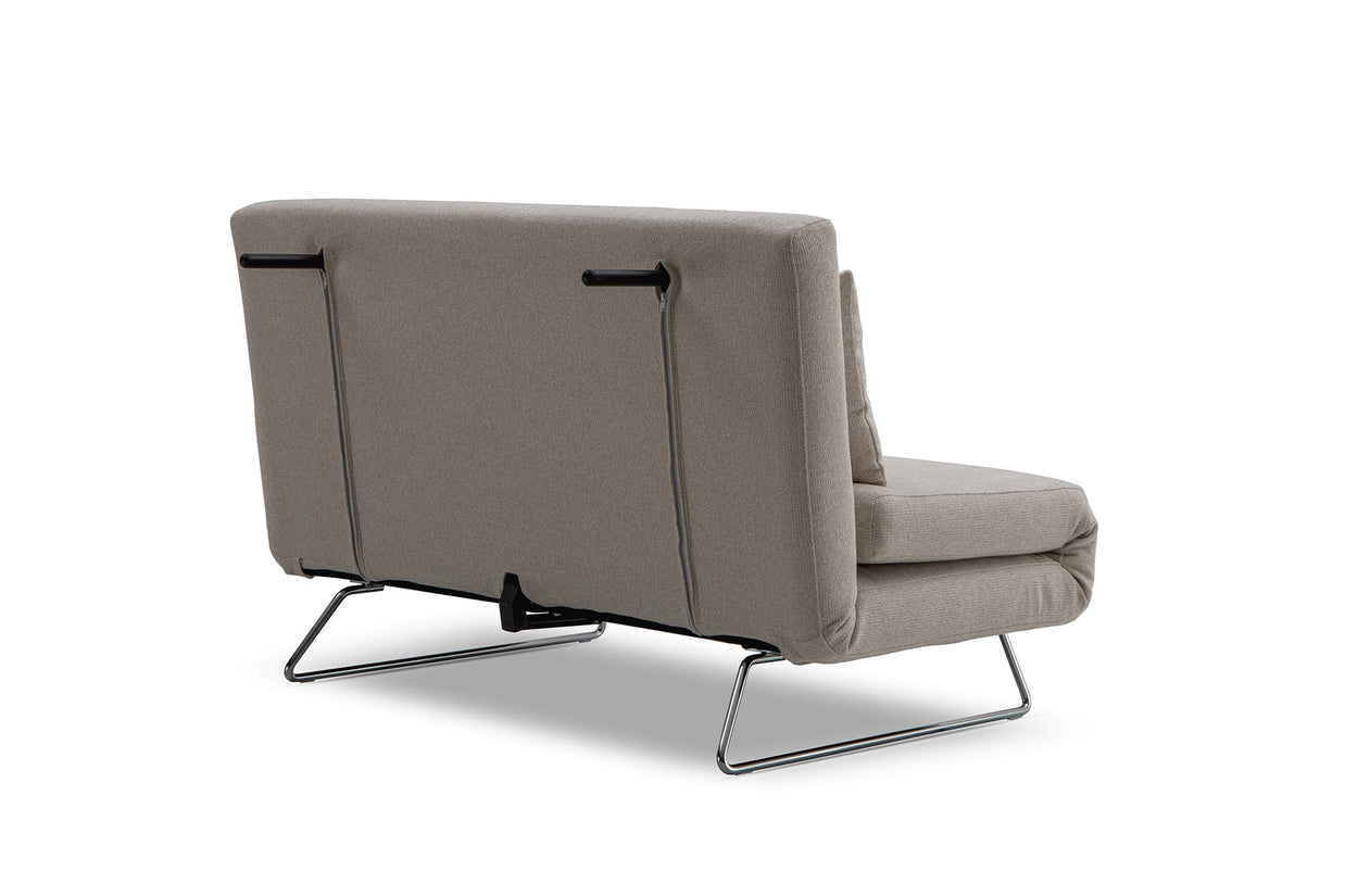 sofa bed opening concealed leg- back view on white background