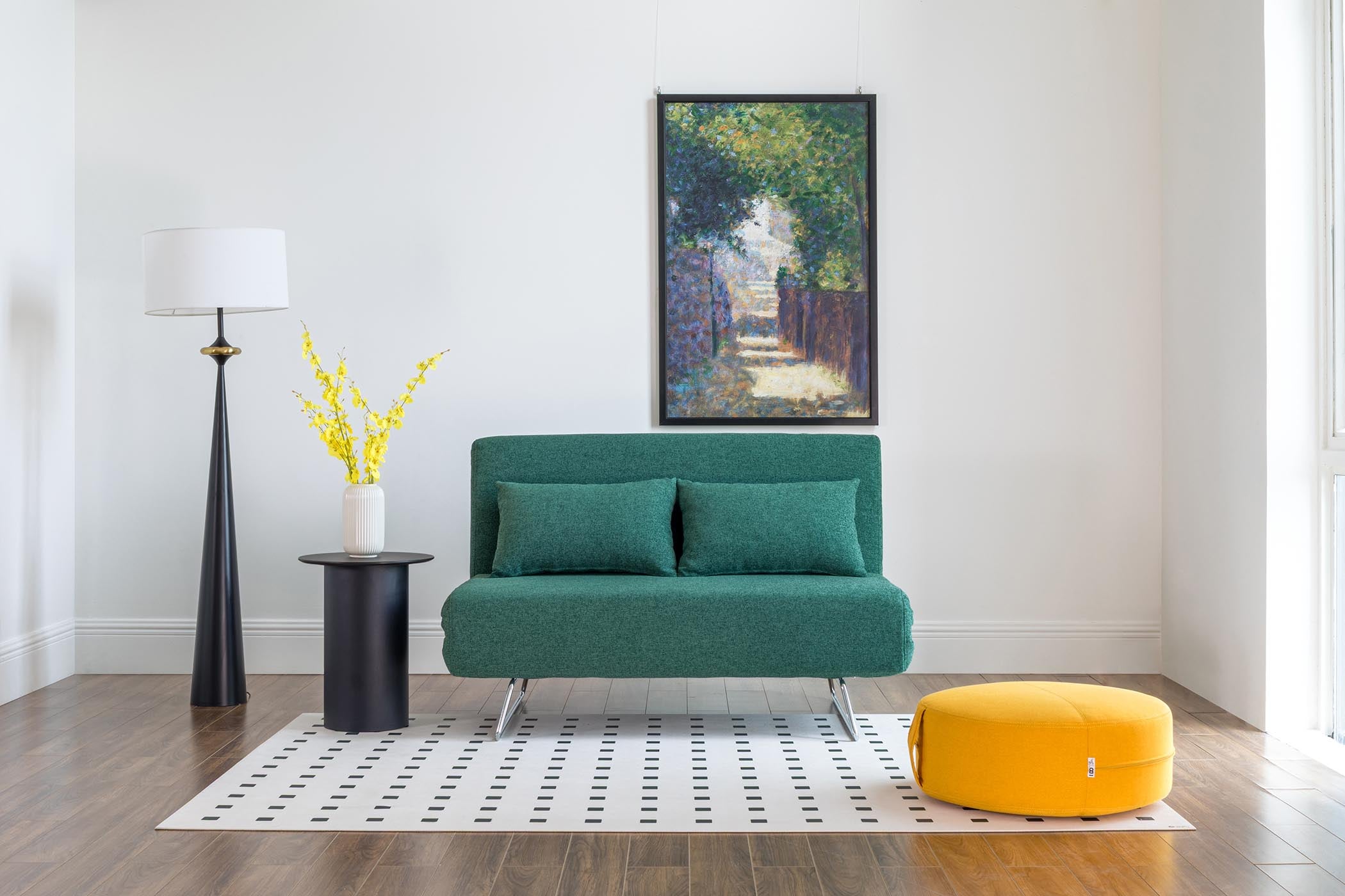 sofa bed - front view in living room scene