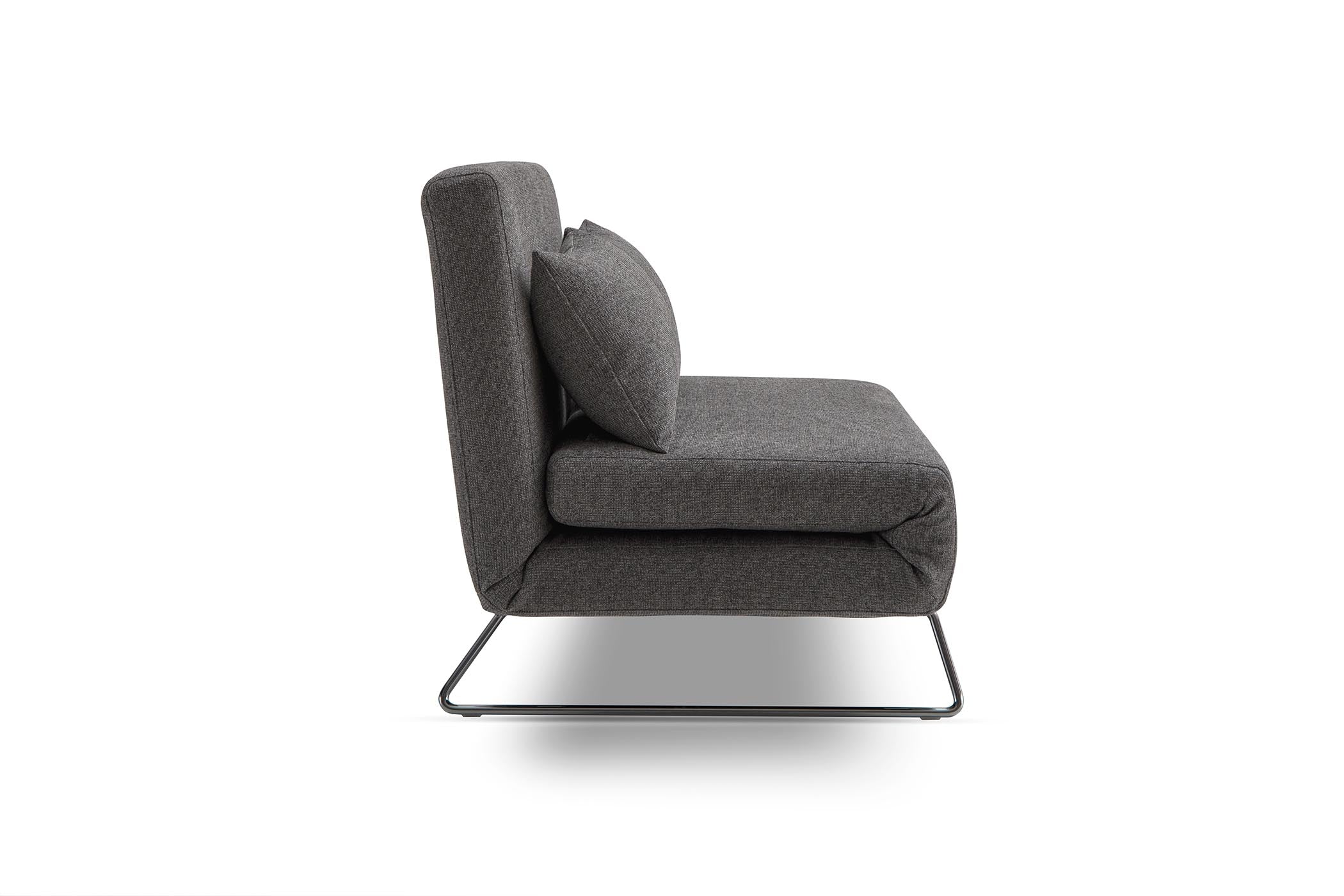 sofa bed- side view on white background