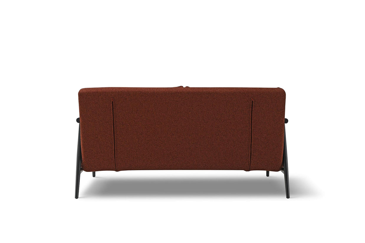 three-seater sofa bed - back view on white background