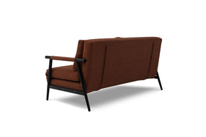 three-seater sofa bed - back view on white background