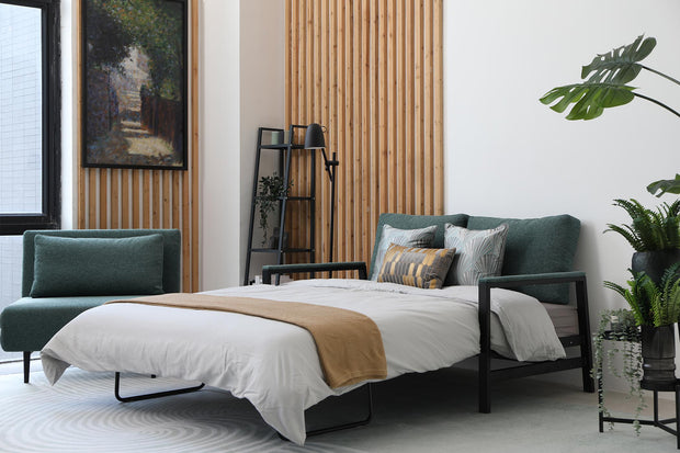 sofa bed in bed mode display scene in the living room