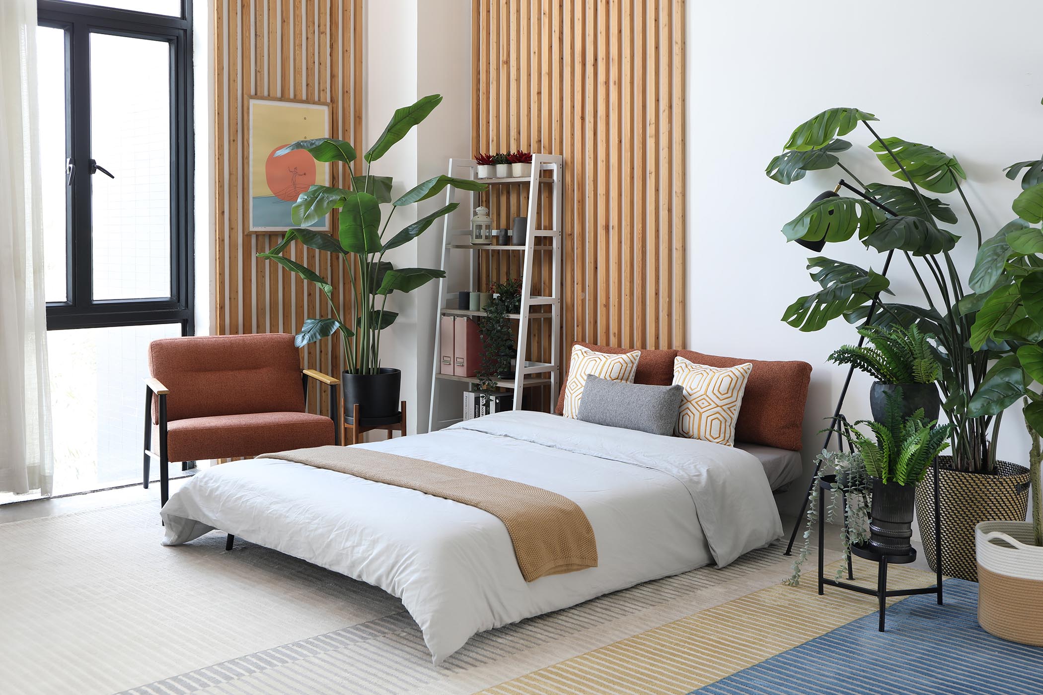  sofa bed displayed as a bed in the living room