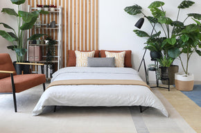 display of converting to bed in living room