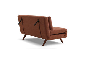 sofa bed open back concealed leg- side view on whit background